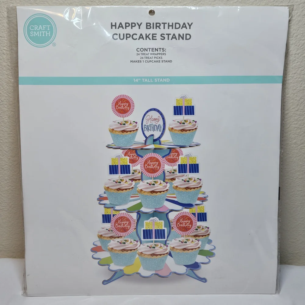 Happy Birthday Cupcake Stand NEW